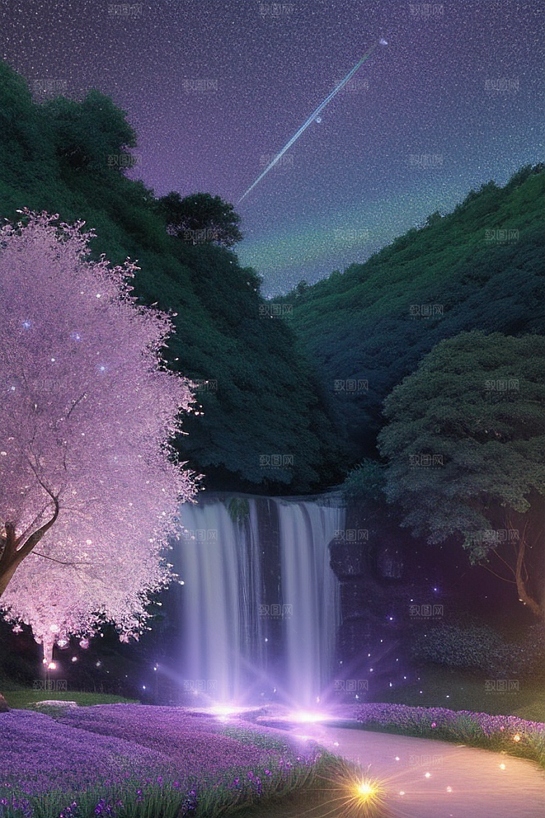 清晨的花园仙境美景