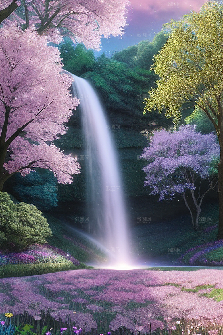星光与蓝色玫瑰美景