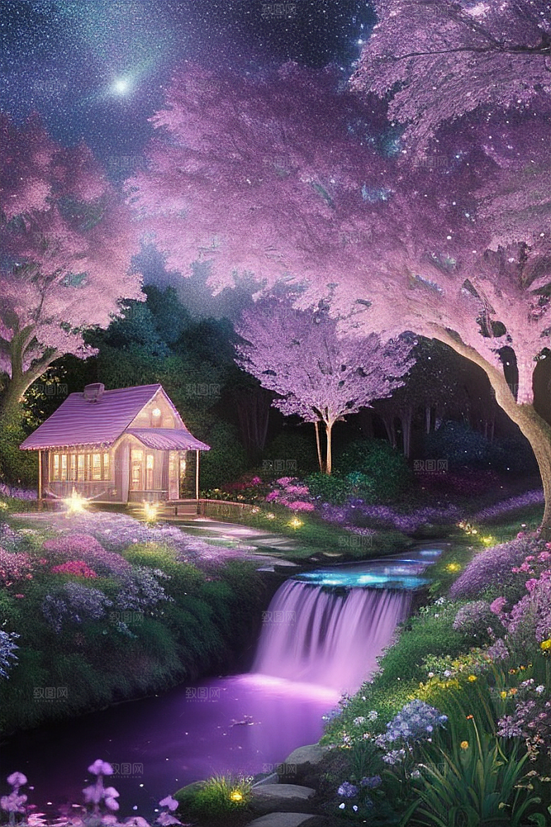 星星般的蓝玫瑰美景