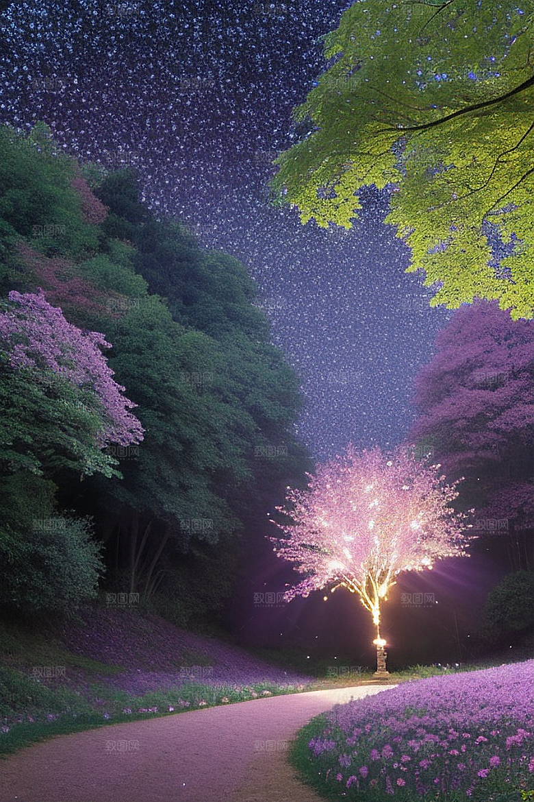 星星般的蓝玫瑰美景