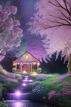星星般的蓝玫瑰美景