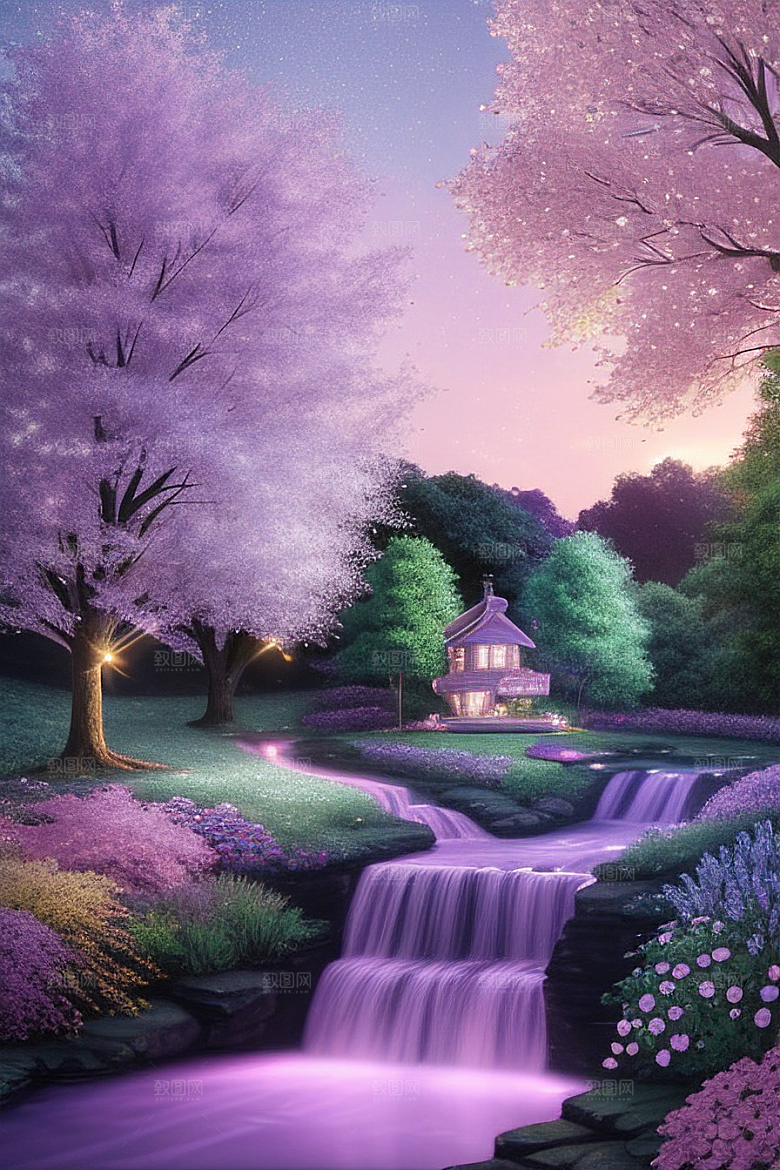 星星般的蓝玫瑰美景