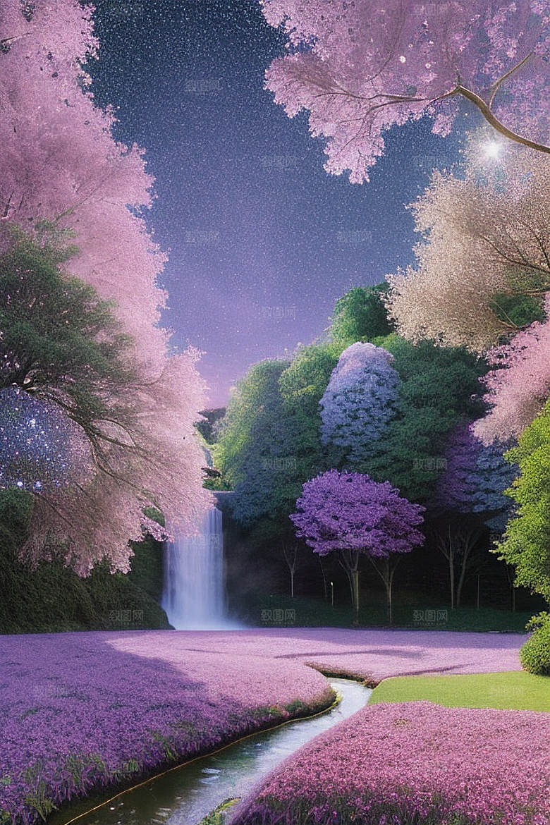 星星般的蓝玫瑰美景