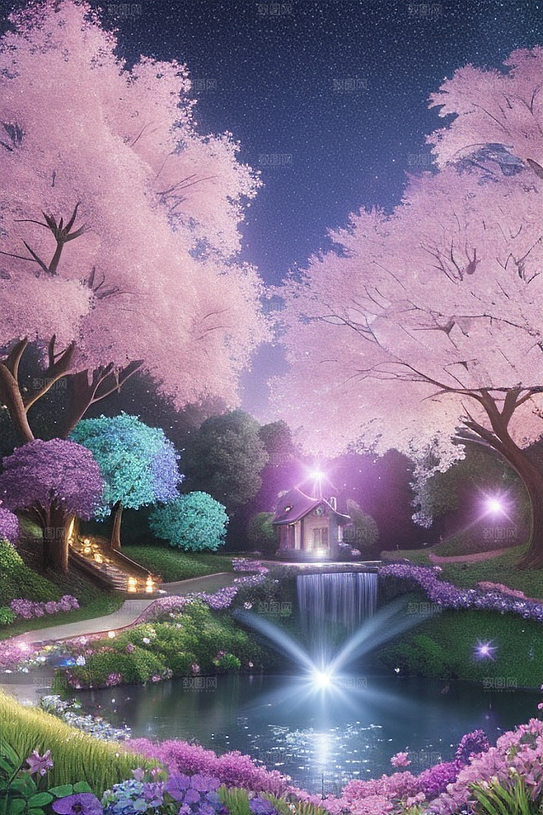 蓝色玫瑰的世界美景