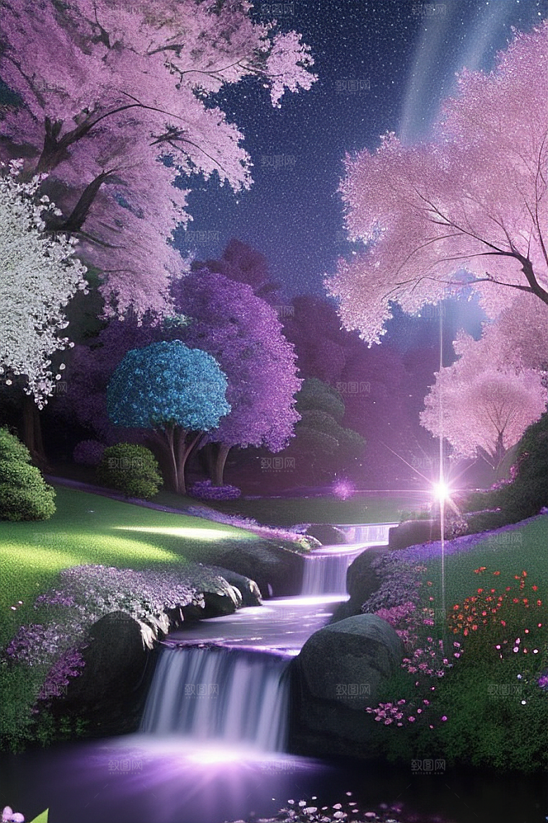 蓝色玫瑰的世界美景