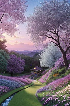 蓝色玫瑰的世界美景