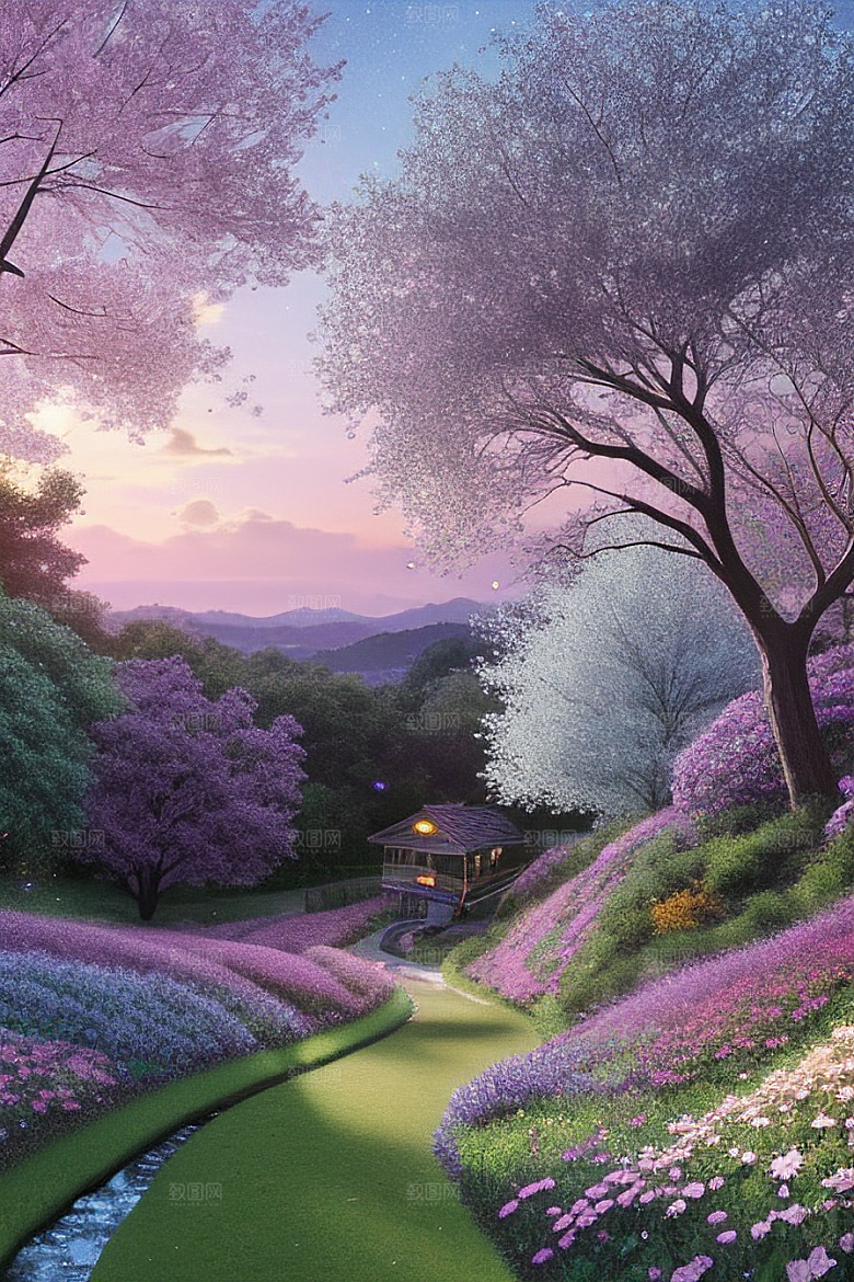 蓝色玫瑰的世界美景