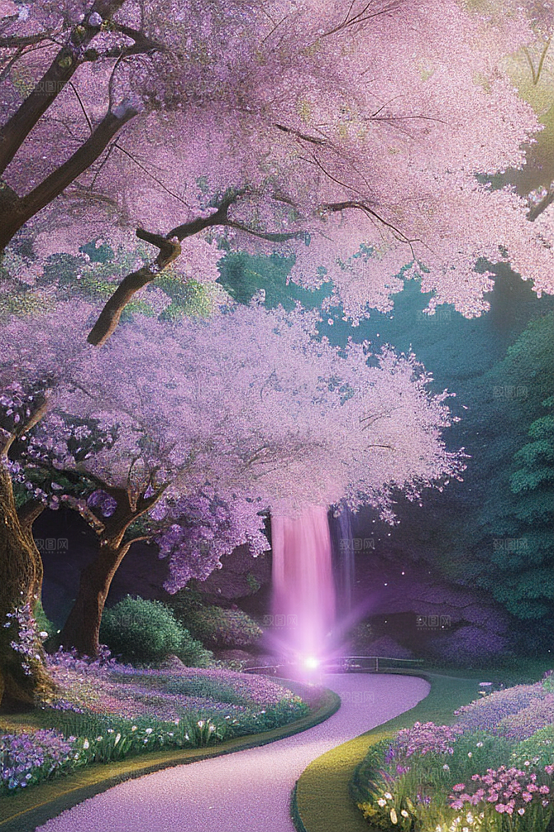 绿林的花海花满林间美景
