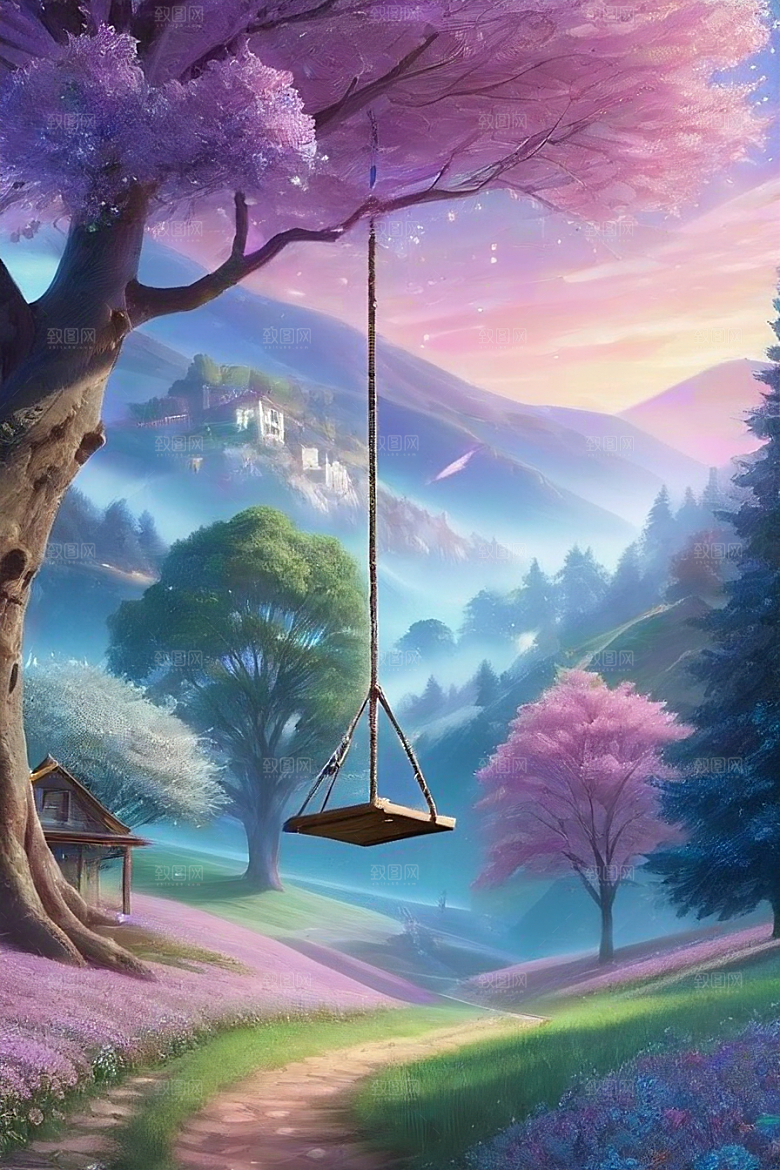 星光与蓝色花园美景