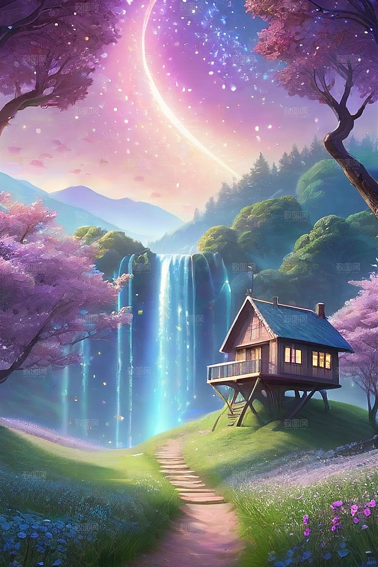 蓝玫瑰的星辰舞曲美景