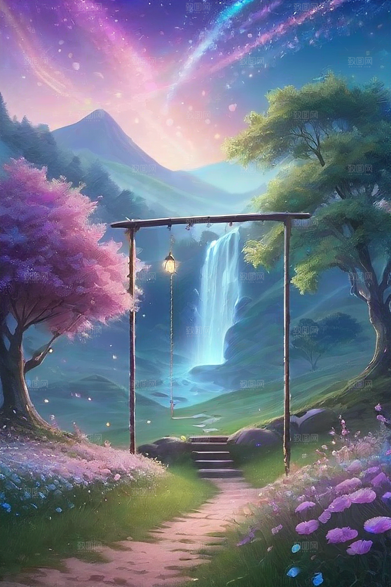 蓝玫瑰的星辰舞曲美景