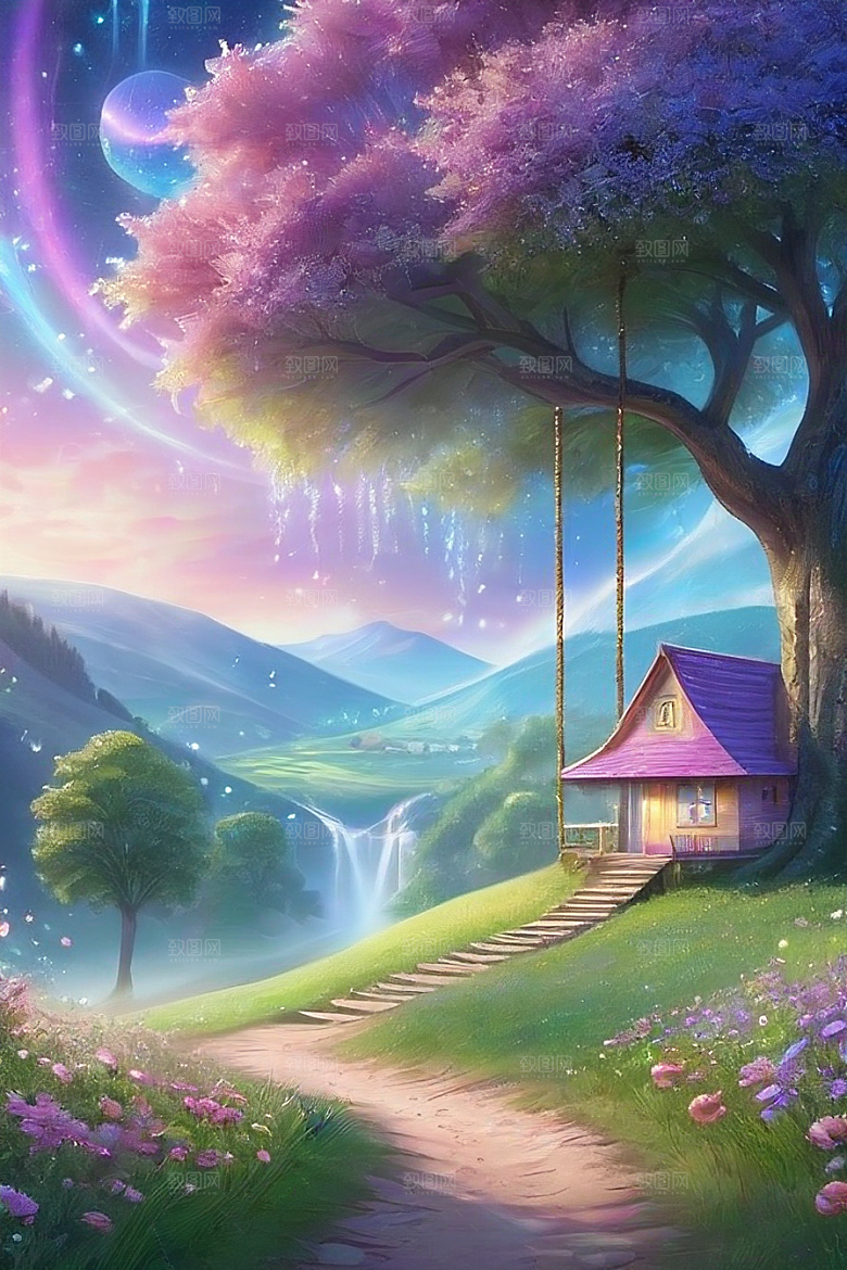 蓝玫瑰的星辰舞曲美景