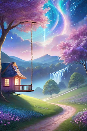 蓝玫瑰的星辰舞曲美景