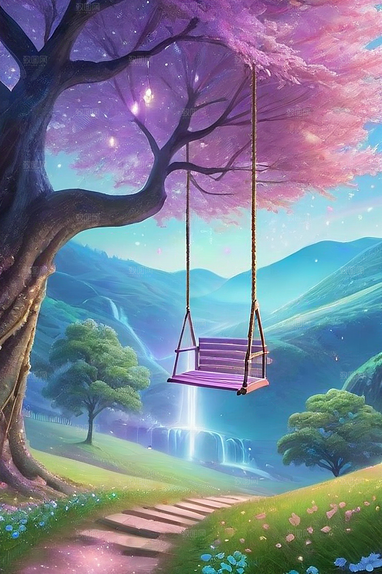 星光与蓝色玫瑰美景