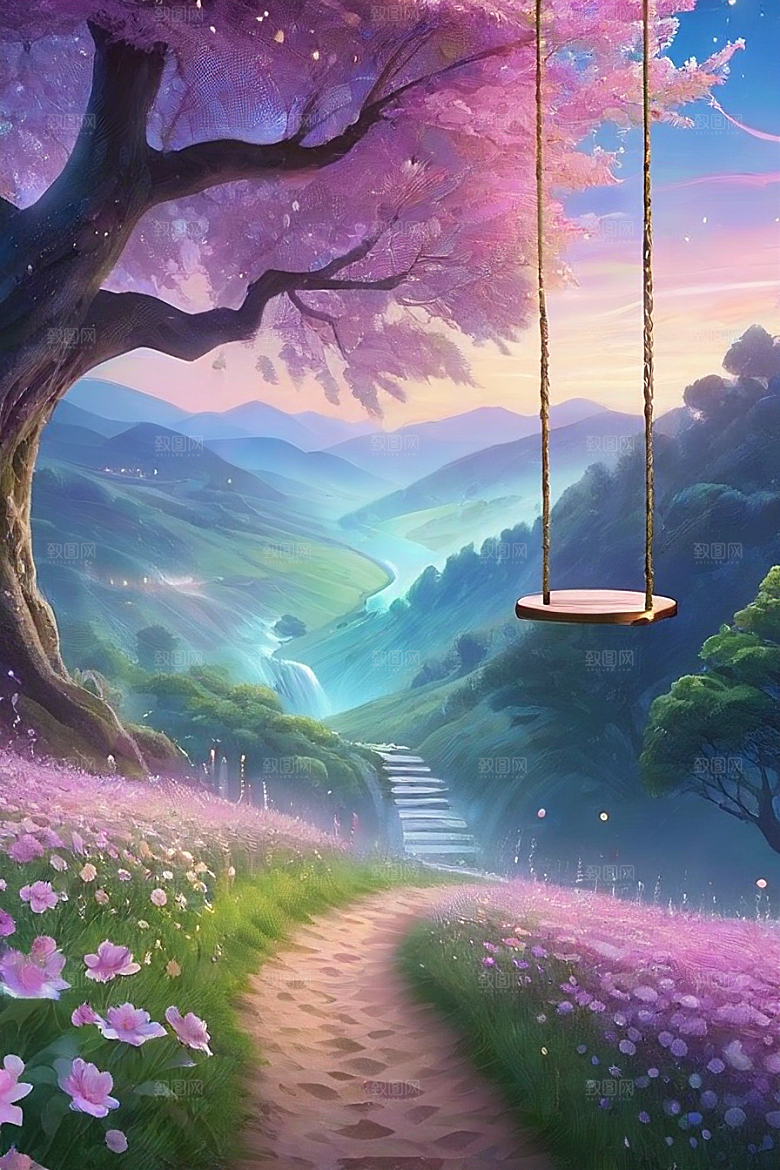 星光与蓝色玫瑰美景