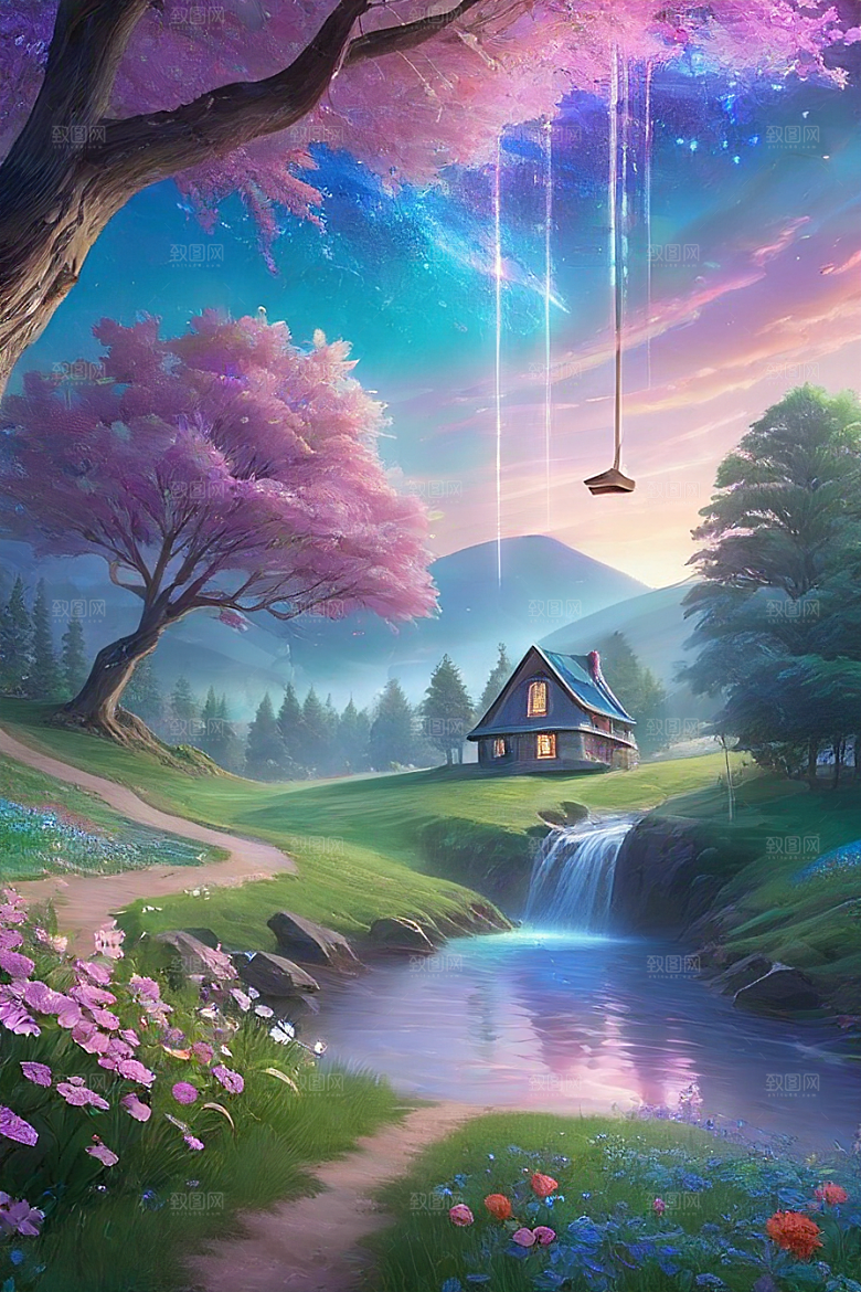 星星般的蓝玫瑰美景