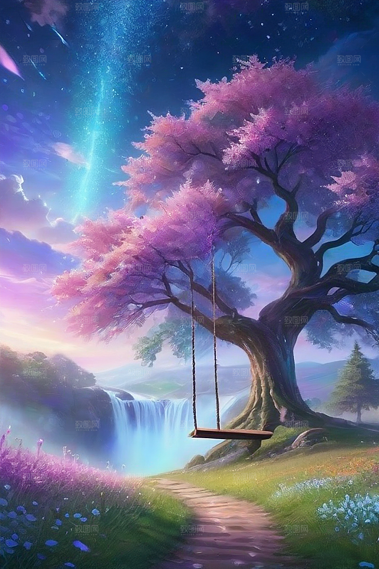 星星般的蓝玫瑰美景