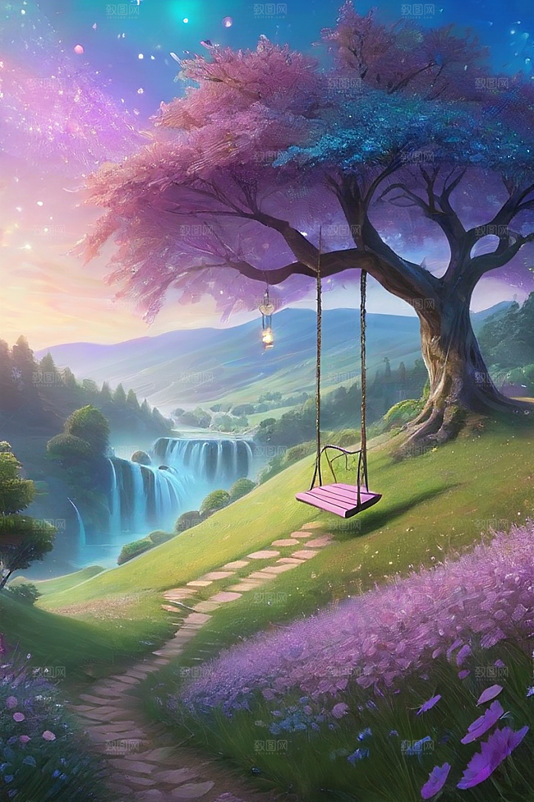 星星般的蓝玫瑰美景