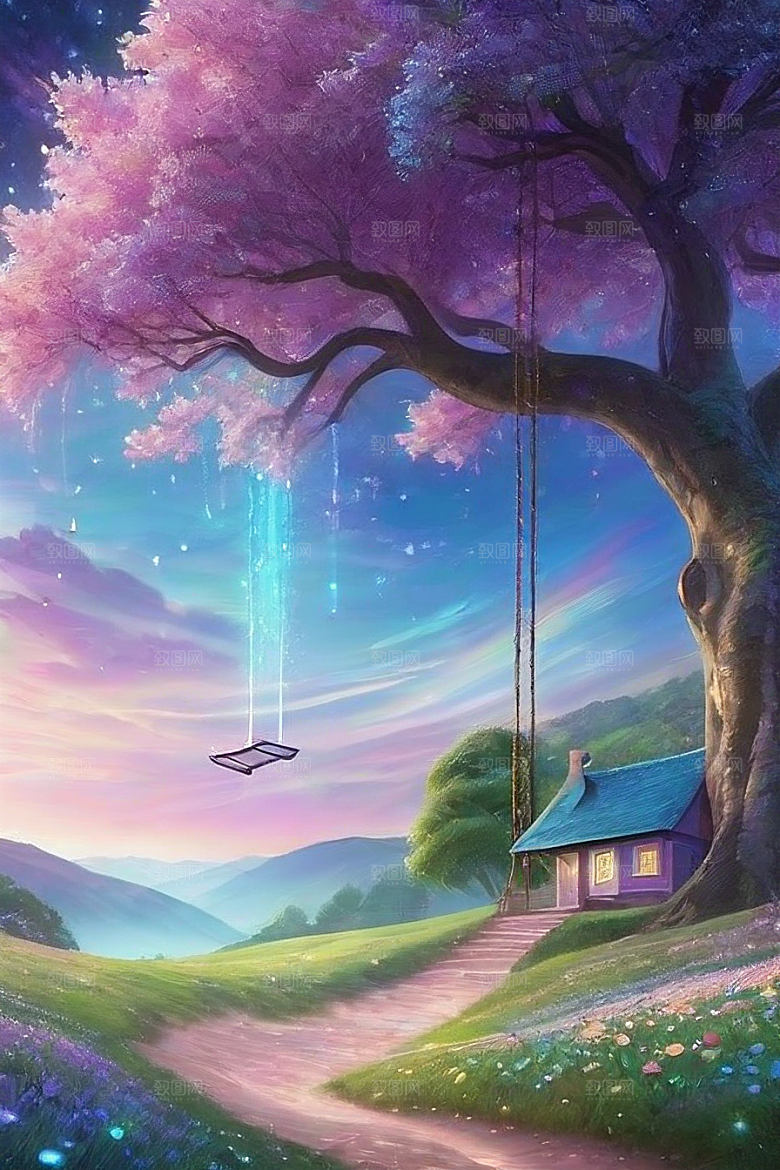 星星般的蓝玫瑰美景