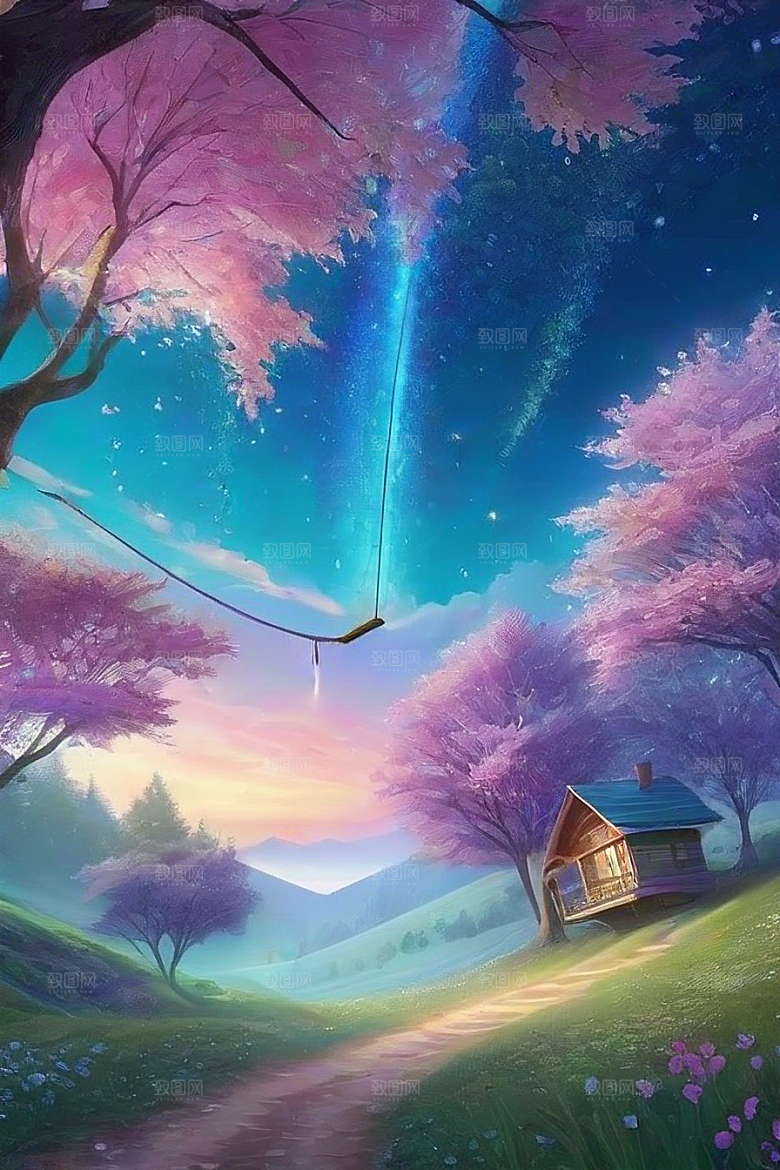 星星般的蓝玫瑰美景
