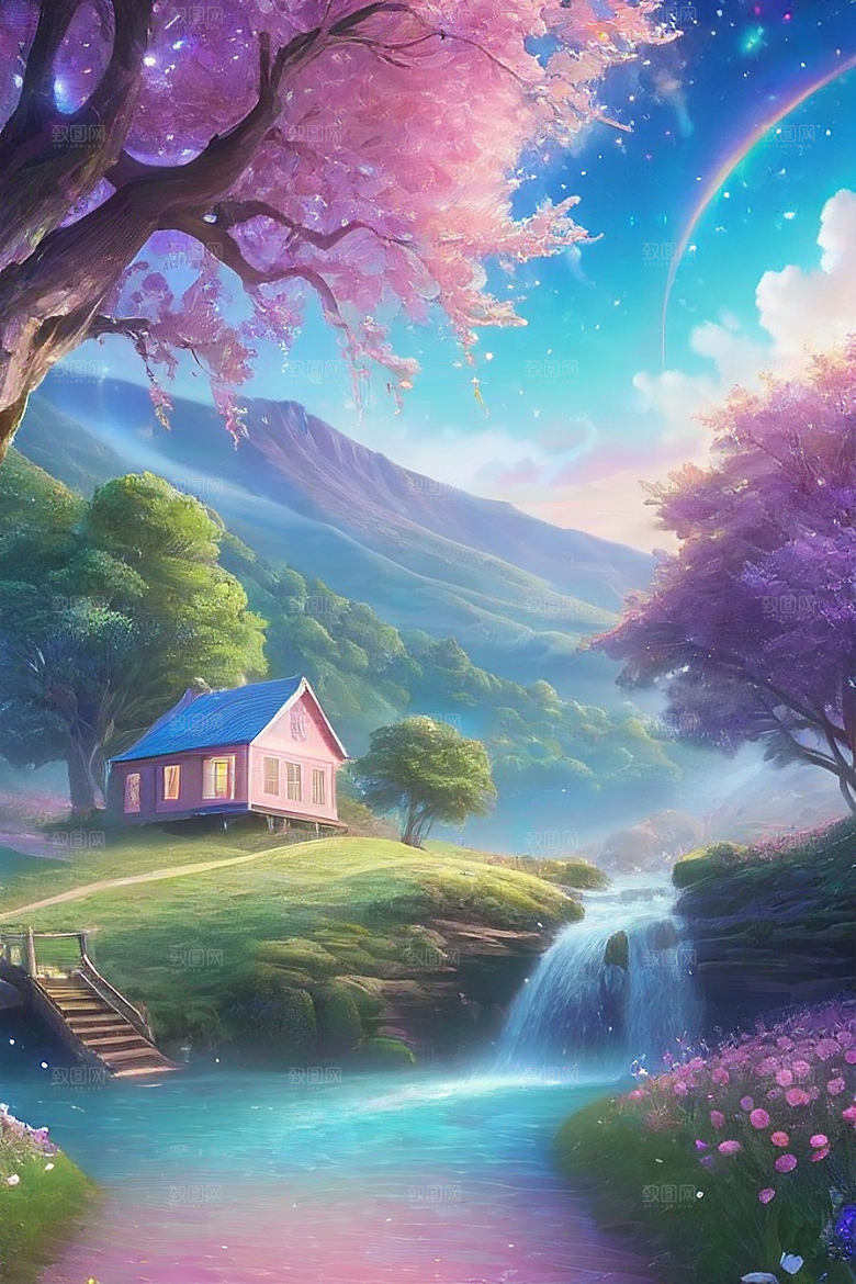 星星般的蓝玫瑰美景