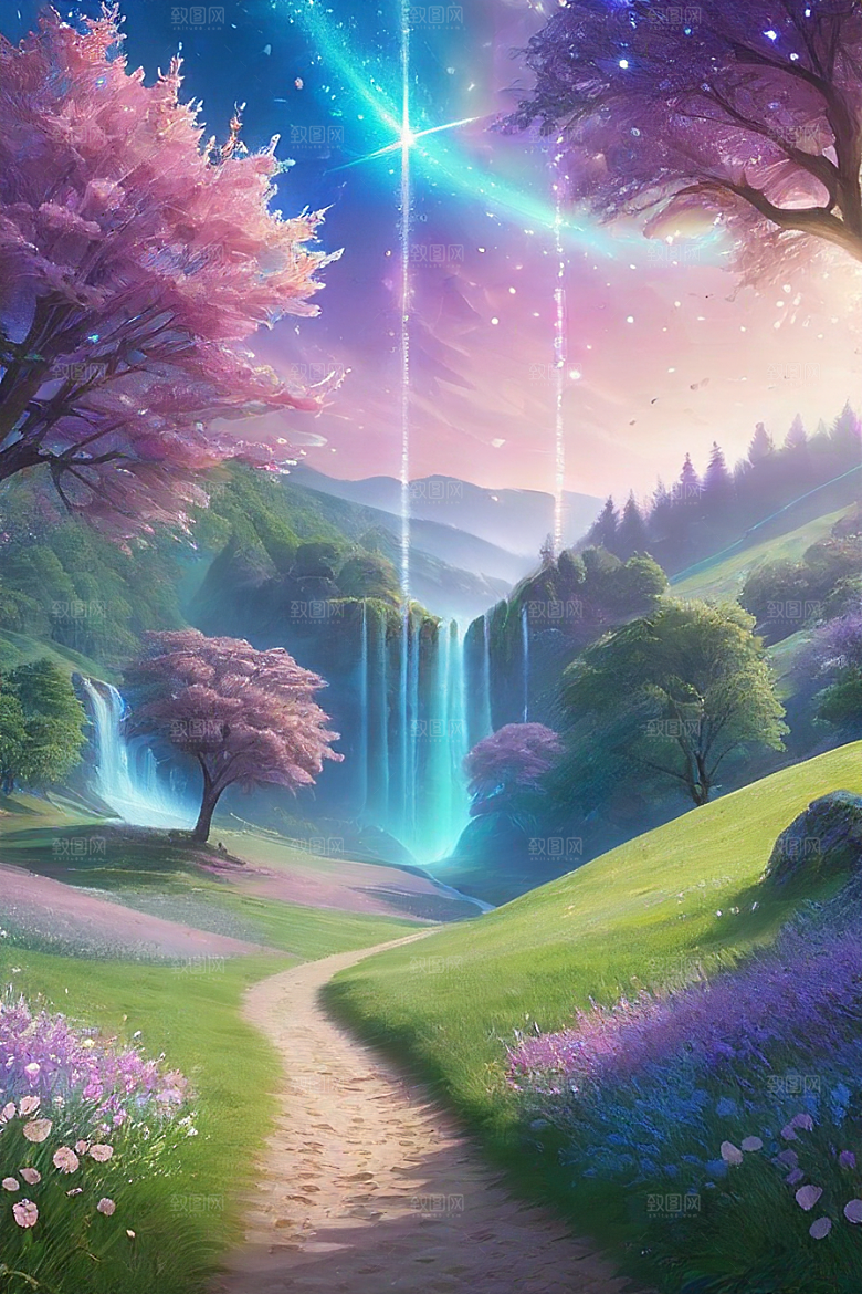 蓝色玫瑰的世界美景