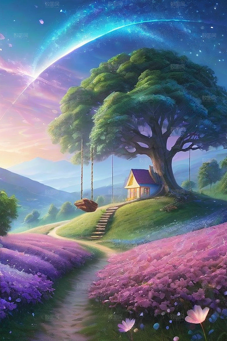 蓝色玫瑰的世界美景