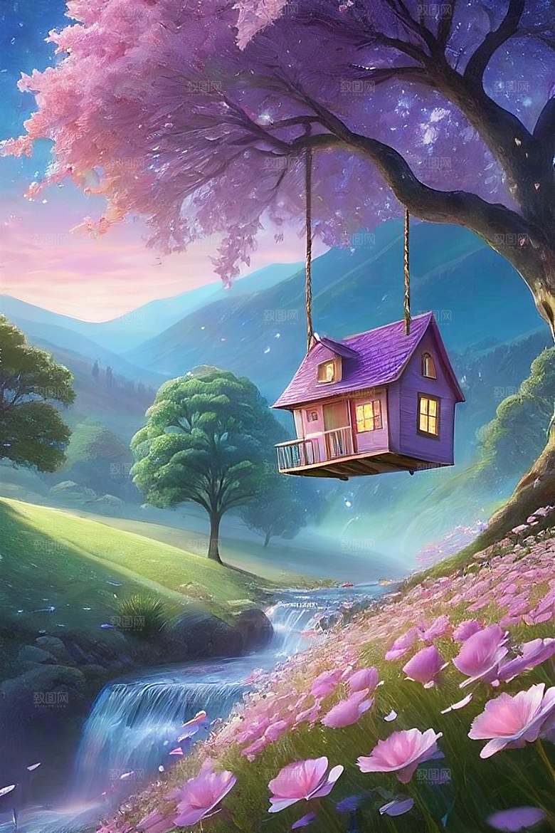 蓝色玫瑰的世界美景