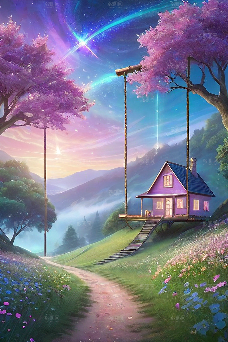 蓝色玫瑰的世界美景