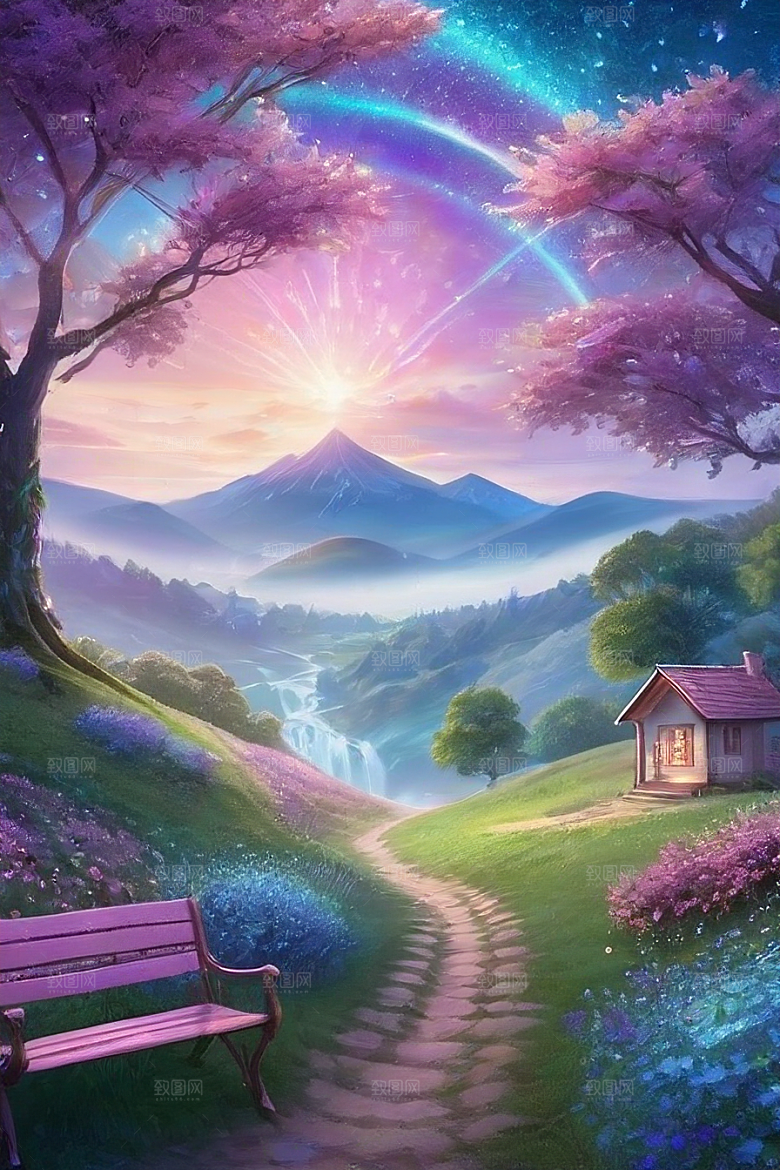 蓝色玫瑰的世界美景