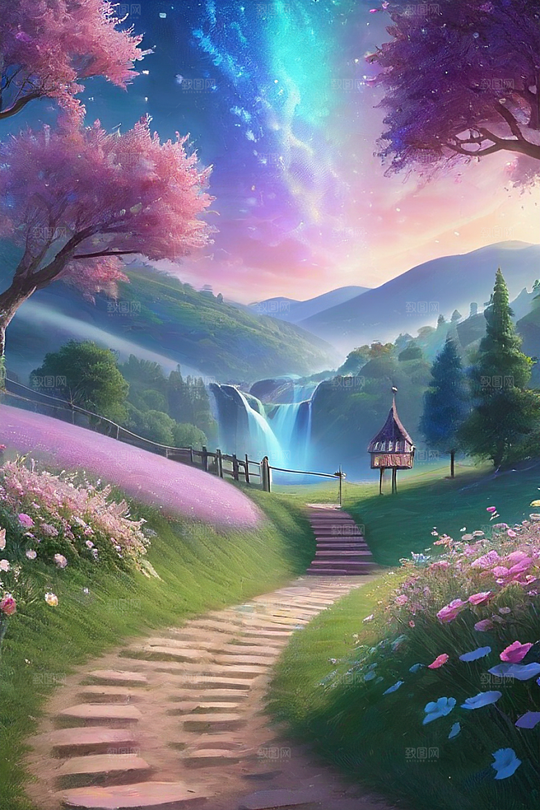 蓝色玫瑰的世界美景