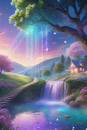 蓝色玫瑰的世界美景