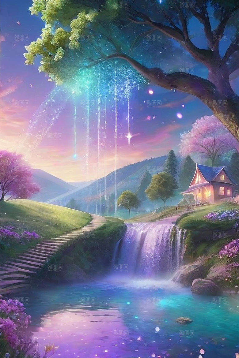 蓝色玫瑰的世界美景