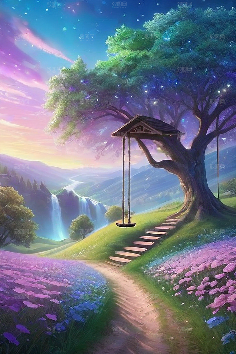 蓝色玫瑰的世界美景
