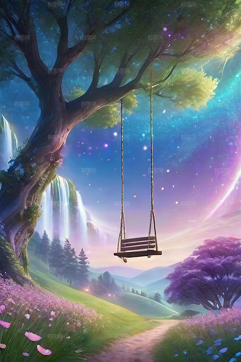 绿林的花海花满林间美景