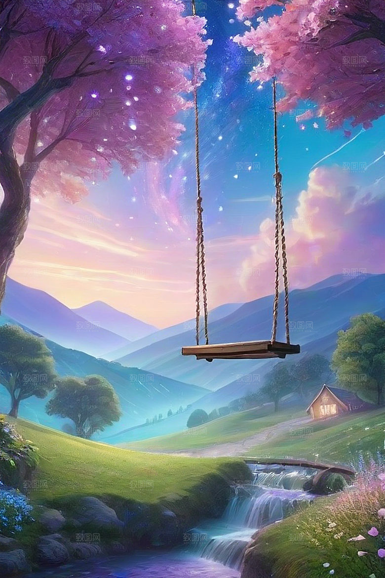 绿林的花海花满林间美景