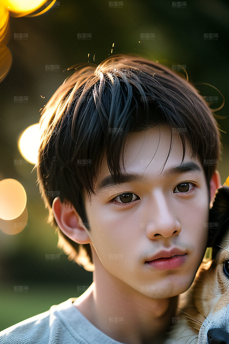真挚无比的男孩与狗