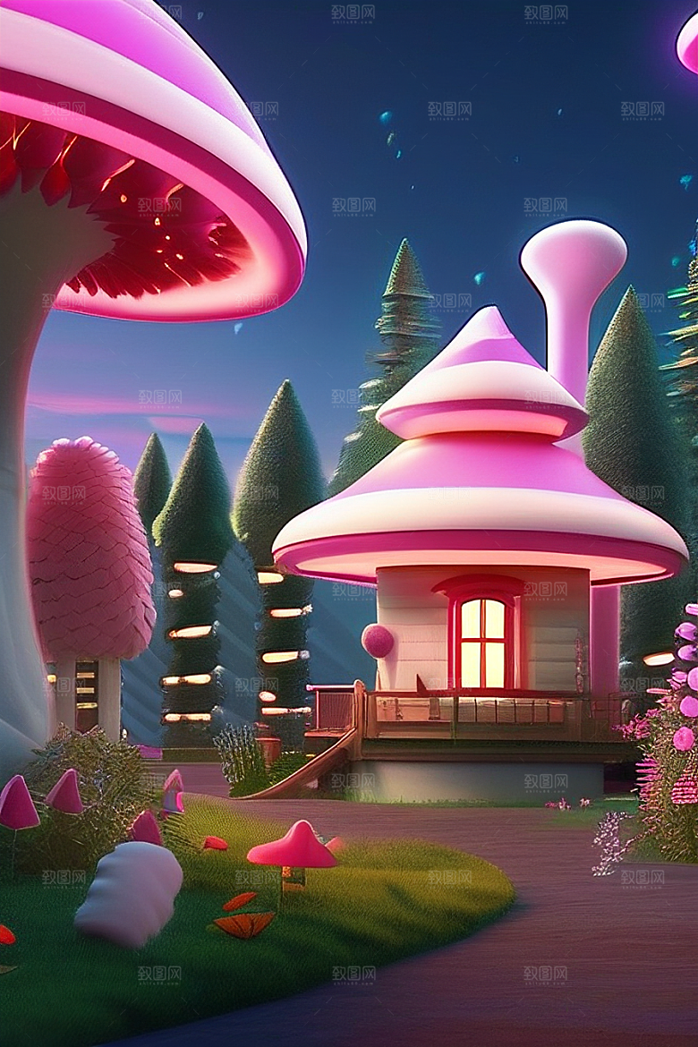 梦幻森林中的奇幻美景