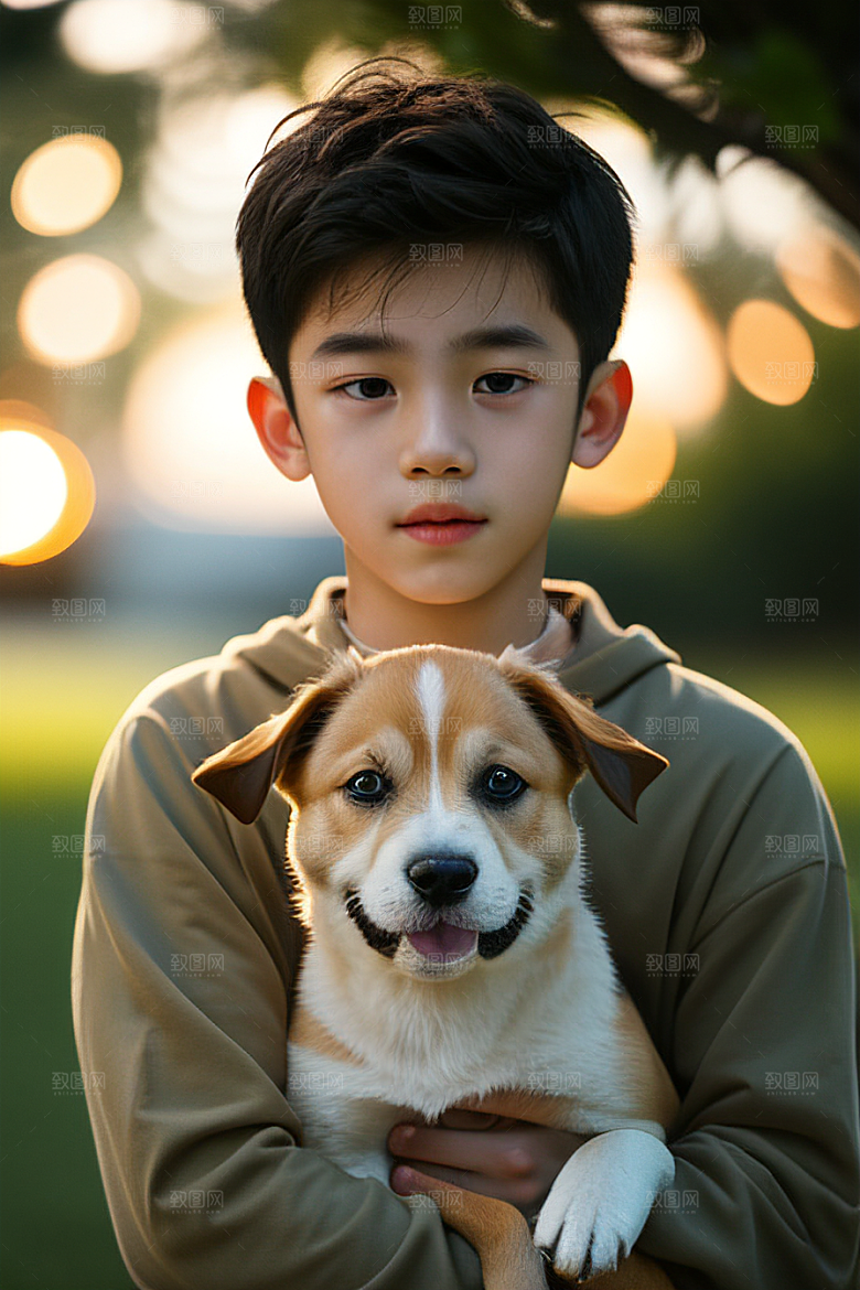 真挚无比的男孩与狗