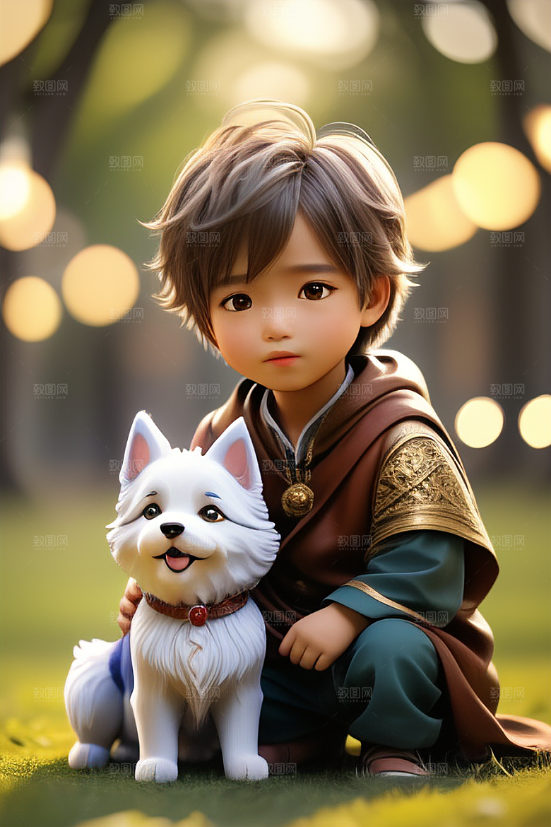 无尽的情谊男孩和他的狗