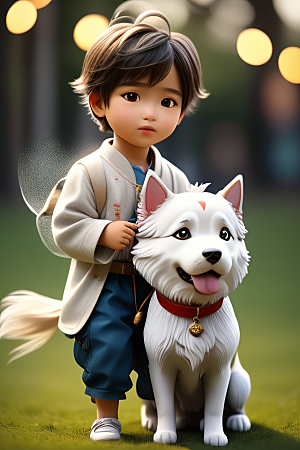 无尽的情谊男孩和他的狗