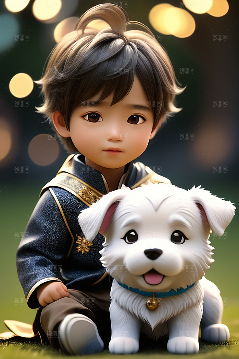 无尽的情谊男孩和他的狗