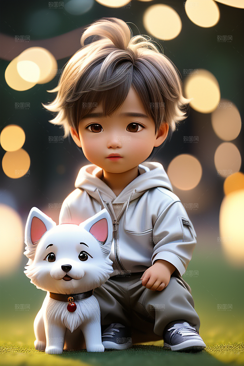 无尽的情谊男孩和他的狗