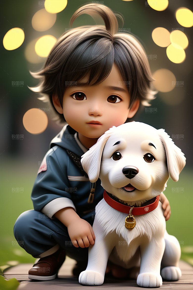 无尽的情谊男孩和他的狗