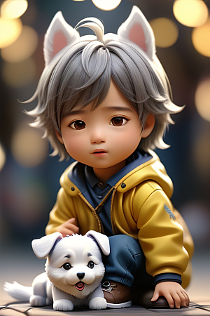 无尽的情谊男孩和他的狗