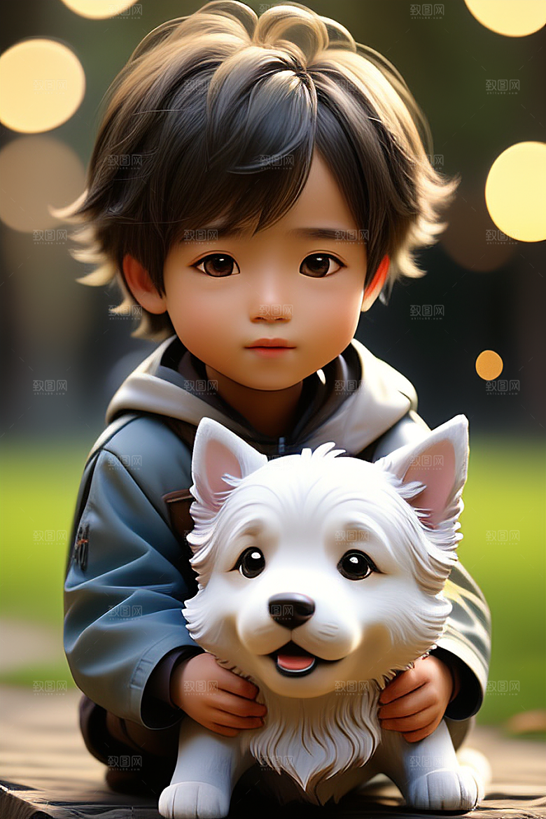 无尽的情谊男孩和他的狗