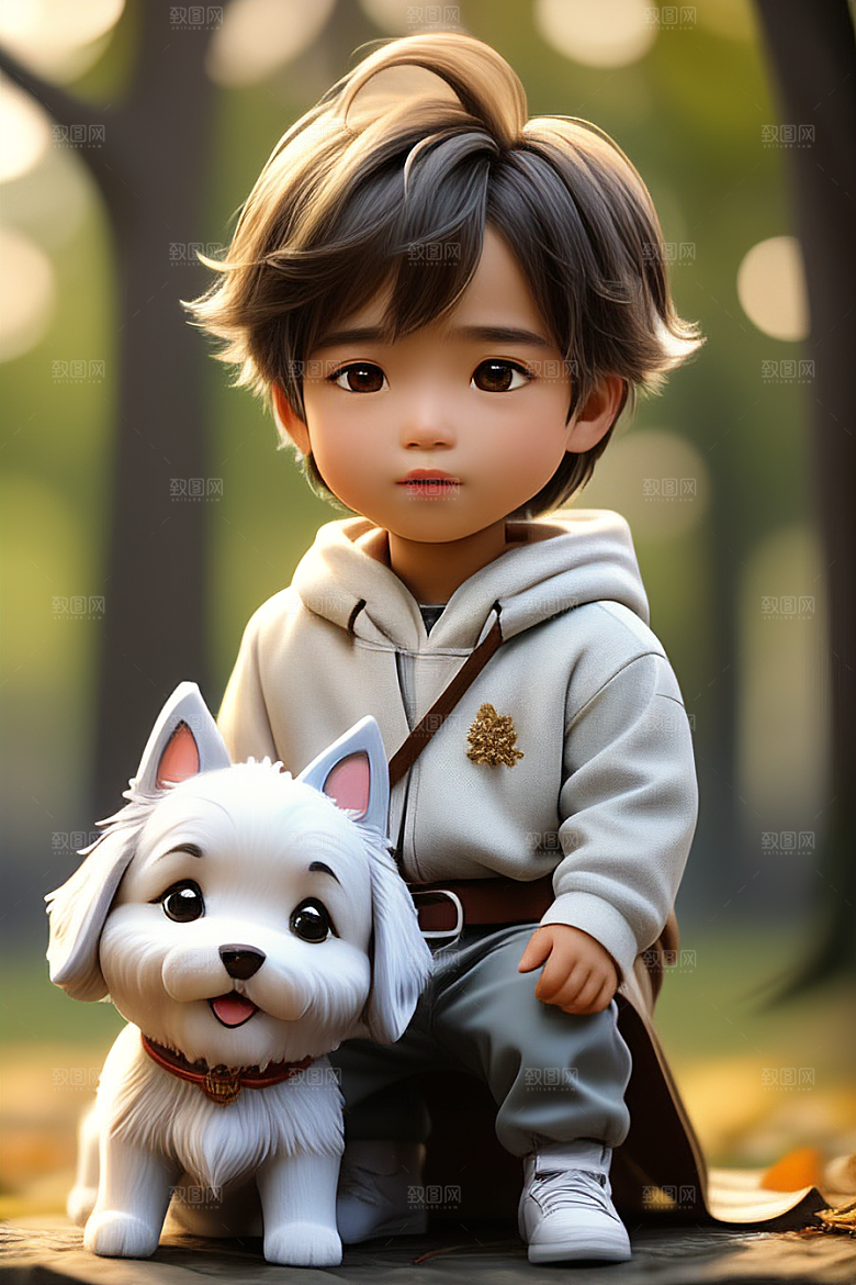 无尽的情谊男孩和他的狗
