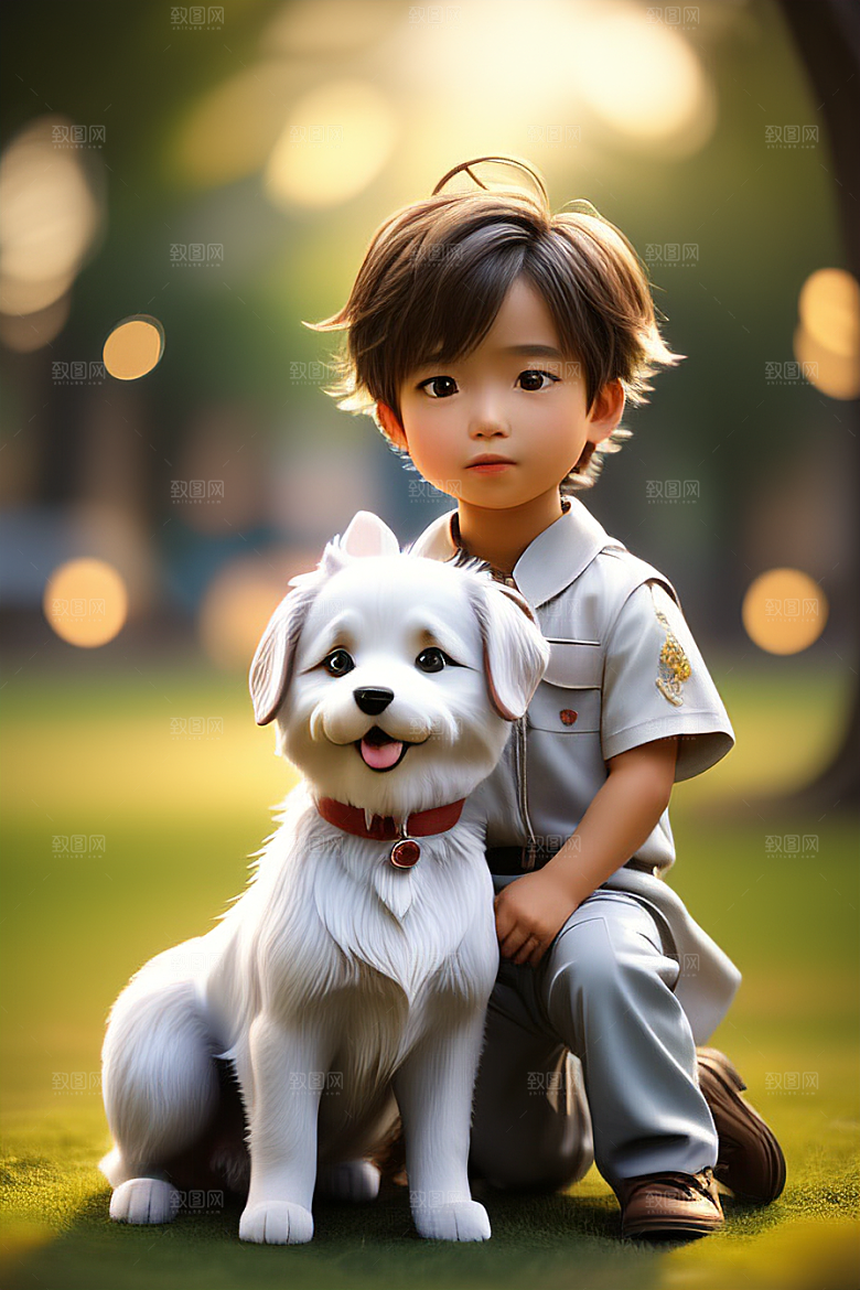 真挚无比的男孩与狗