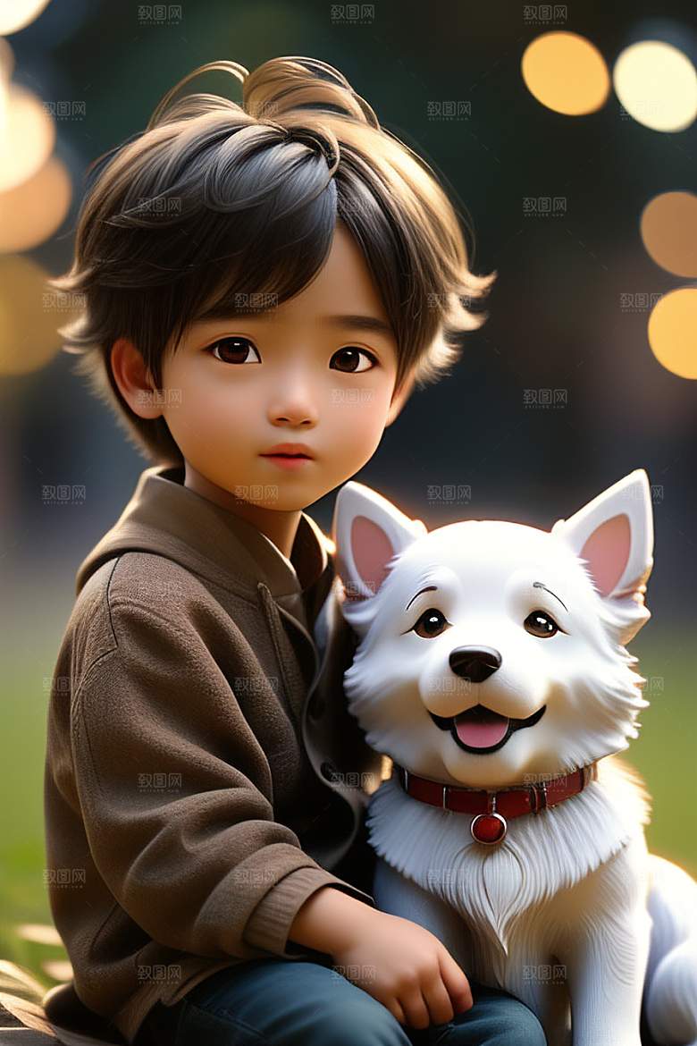真挚无比的男孩与狗