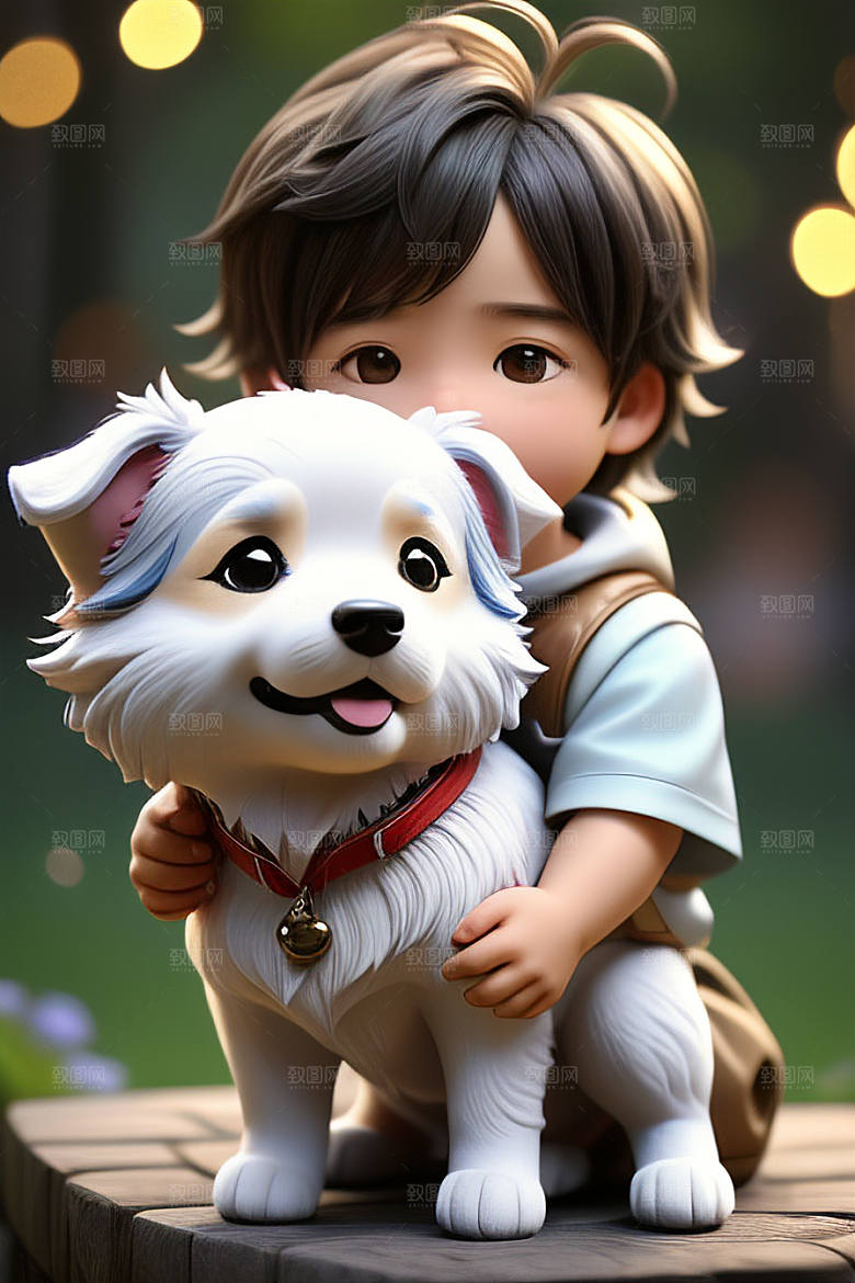 真挚无比的男孩与狗